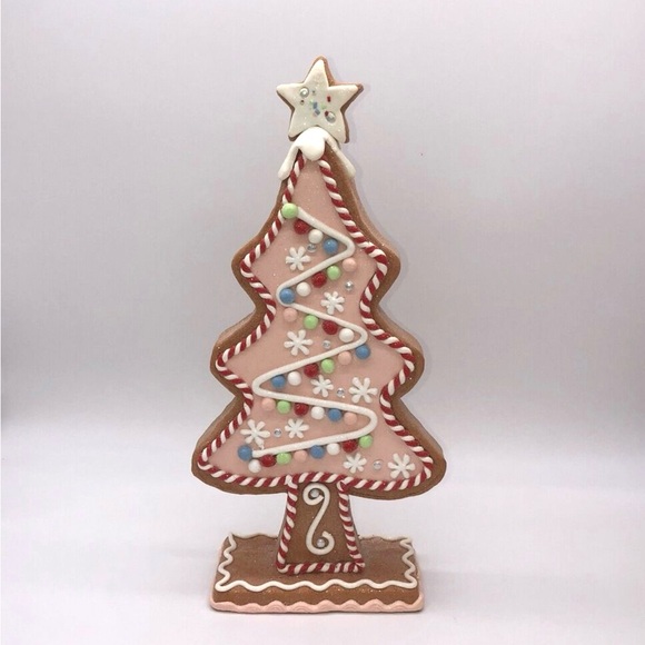 Cupcakes and Cashmere 17” Pastel Pink Gingerbread Cookie Christmas Tree New - Picture 1 of 4